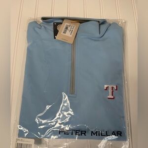 Peter Millar Texas Rangers 1/4 Zip Perth Performance Men Small NEW 1590